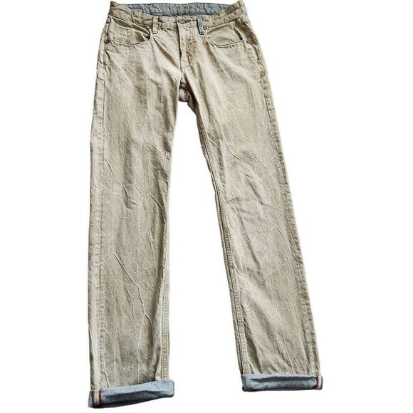 Robert Graham Jeans Mens 31 Slim Jim Rustic Tan Gray Denim Rockabilly - Picture 2 of 8